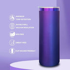 20 oz Skinny Tumblers Bulk with Lids and Straws Blue,8 pack - Image 3
