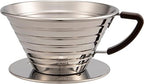 Carita Kalita Stainless Steel Coffee Dripper Wave Series - 2-4 People, 185S, Made in Japan, For 2-4 Cups by Kalita