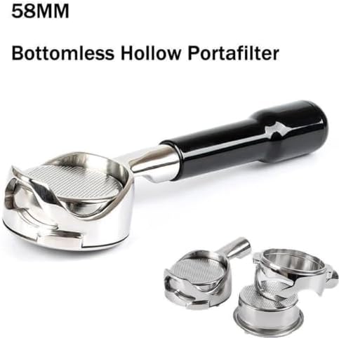 58MM Coffee Machine Portafilter Handle,Compatible With Gaggia,Coffee Machine Modified Handle Filter Bottomless Hollow Portafilter Stainless Steel Filter(58mm-head) - Image 2