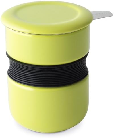 FORLIFE Curve Asian Style Tea Cup with Infuser and Lid 12 ounces, Lime by Unknown