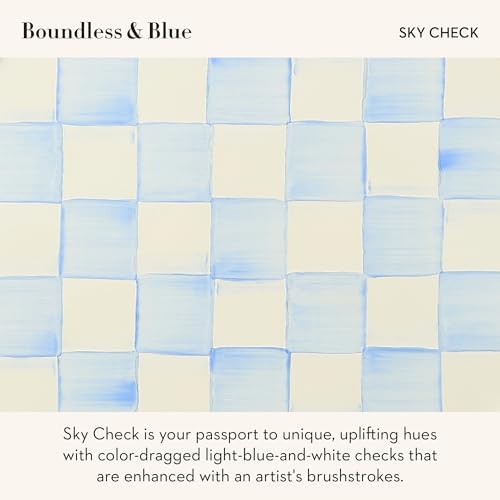 MACKENZIE-CHILDS Tea Kettle, 3 Quarts, Light-Blue-and-White Sky Check - Image 3