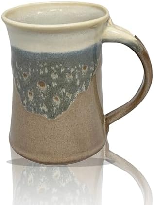 Clay in Motion Handmade Ceramic Mug 24 oz, Large Coffee Mug, Hand Painted Stoneware, Dishwasher Microwave & Oven Safe, Lead-Free, Made in USA Since 1981 (Desert Sand) by Clay+in+Motion