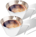YARRAMATE 100ML Metal Measuring Cups (White) & 100ML Glass Measuring Cups - Image 2