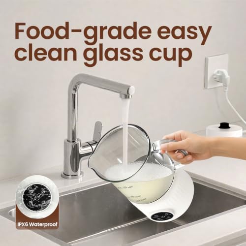 4-in-1 Electric Milk Frother and Steamer for Whole Milk, LED Touch Screen - Image 7