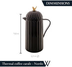 WOLFF - Bird Thermal Coffee Carafe - Hot or Cold Drinks, Plastic Exterior and Glass Insulation Lining Flask Coffee Dispenser, Thermal Bottle for Beverages, Tea and Water Pitcher- Black, 34floz/1L - Image 4