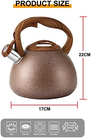 Whistling Tea Kettle for Stove Top Stainless Steel Teakettle with Wooden Anti-Hot Handle Kitchen Kettle Stovetop for Hot Boiling Water Coffee Teapots, - Image 7