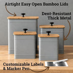 Kitchen Canisters for Countertop Set of 4 w/ Chalkboard Labels & Marker Pen - Image 2
