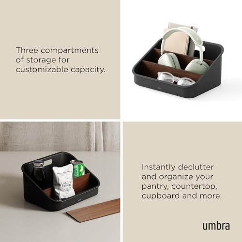Umbra Bellwood Packet Organizer, Pantry Storage for Sachets, Black/Walnut - Image 4
