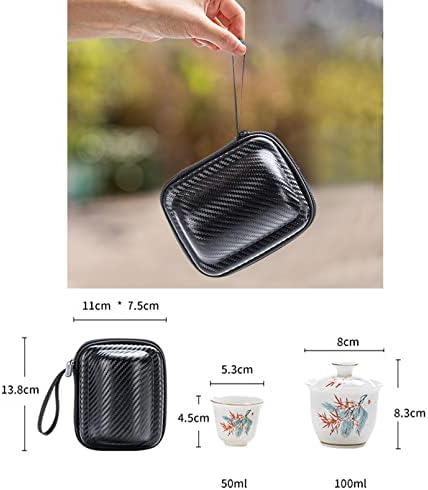 Clear Glass Teapot Tea Set with Removable Infuser Borosilicate Glass Tea Kettle, Includes 4 Ceramic Tea Cups and A Portable Travel Bag,Style 3,Style 7 - Image 6