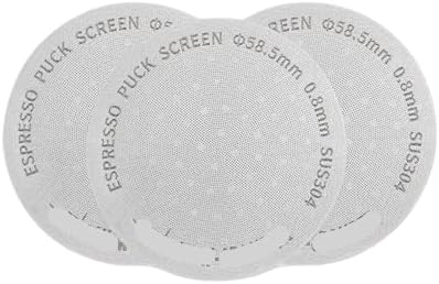 Titanium Coating Espresso Puck Screen 51/53/58.5mm Reusable Metal Filter 0.8mm Thickness Lower Shower Screen(3pcs 58.5mm) by Unknown