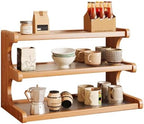 3-Tier Wooden Mug Holder Countertop, Coffee Cup Holder Mug Display Coffee Mug Organizer Mug Rack for Coffee Station Organizer Mug Shelf for Cabinet for Kitchen, Home,Acrylic,Long by Unknown