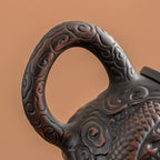 Tea Kettle Retro Purple Pottery Hand-embossed Xianglong Teapot For Household Tea Drinking Ceramic Tea Infuser - Image 3