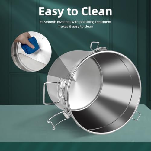 21L/4.6Gal Stainless Steel Food Storage Container with Lid and Handles - Image 3