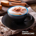 MIAMIO - Set of 6, Ceramic Stackable Cappuccino Cups Set / 6 Ounce Cappuccino Mugs and Saucer with Metal Stand for Coffee Drinks, Cafe, Latte, Americano and Tea - Le Papillon Collection (Mixed) - Image 4