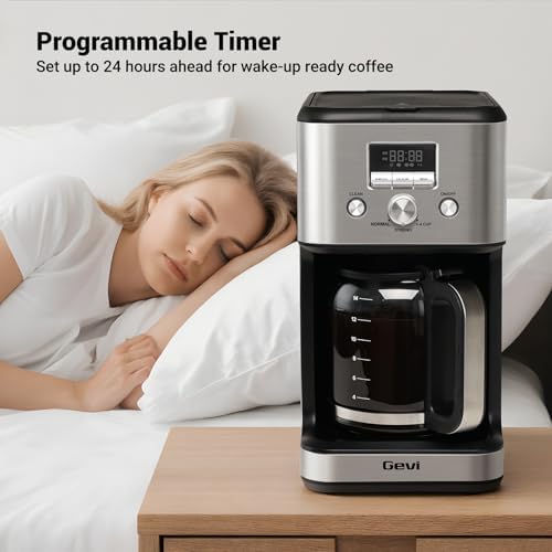 Gevi 14‑Cup Drip Coffee Maker, Programmable With Glass Carafe - Image 2