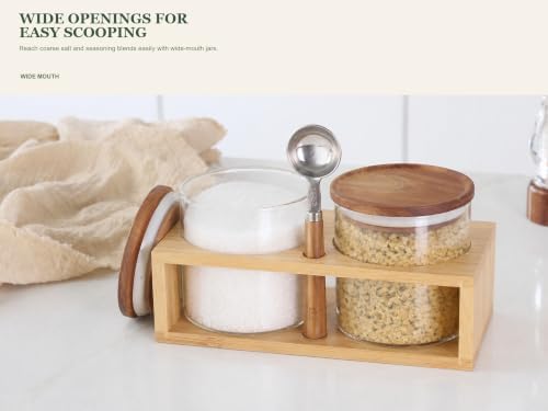 KKC HOME ACCENTS 18 oz Glass Seasoning Jars with Wood Lids, 2 Pack - Image 6