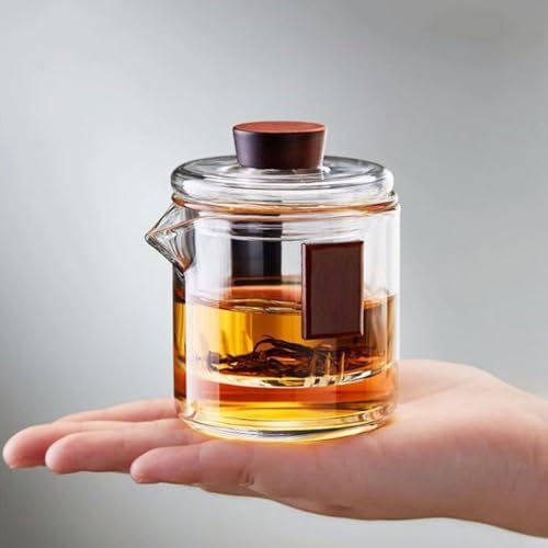Removable Small Transparent Glass teapot Home Tea Maker with Infuser Tea Set Simple Tea Kettle 200ml/7.0oz Cleanable (Without Cup) - Image 3