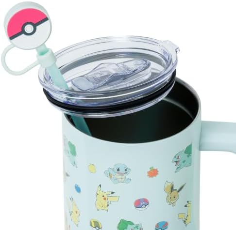 Silver Buffalo Pokémon Fruit Snack, Pikachu, Stainless Steel Tumbler, 40oz - Image 5