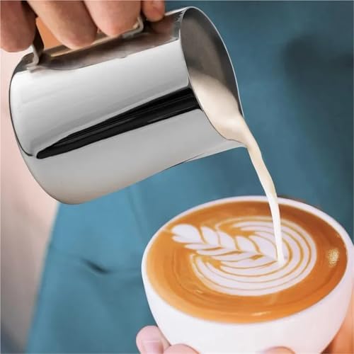 350/600/1000ml Milk Creamer Frothing Pitcher with Scale Stainless Steel Espresso Cups Latte Cup Frother(600ML With Scale) - Image 3