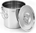 304 Stainless Steel Airtight Food Storage Container with Locking Lid & Clips 5.55gal/21L Large Kitchen Jar for Rice, Flour, Sugar, Grain, Coffee Beans by STILEALUS