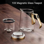 Magnetic Glass Teapot Set with 40.6oz Cast Iron Kettle for Stovetop, 25.4oz Small Enchanted Brewing Tea Pot, Witchcraft Magic Borosilicate Tea Set with Strainer for Loose Leaf - Image 4