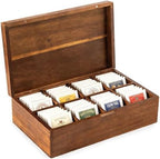 Acacia Wood Tea Bag Organizer with Compartments by liberty