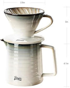 Bincoo Pour Over Coffee Maker&Dripper, Style Cone Filter + 450ml Ceramic Coffee Server, Manual Coffee Brewer Set, Reusable Coffee Filter Holder, Great Gift for Coffee Enthusiasts - Image 5
