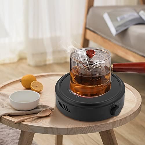 Electric Mini Stove, Portable Hot Plate 700W 110V Electric Stove for Boiling Water, Making Tea and Coffee, 8 * 2.8inch (Black) - Image 4