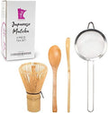 BambooMN Japanese Matcha Tea Set - Chasen + Strainer + Spoon + Scoop - 10 Sets by BambooMN