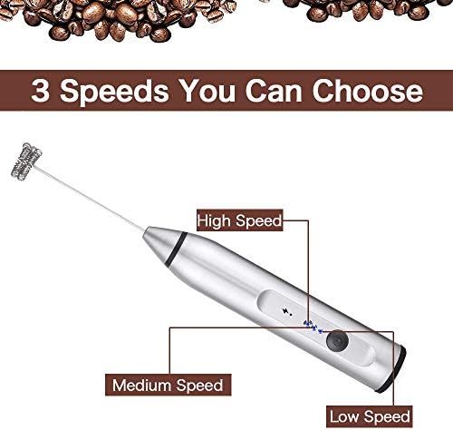 Zoocura Electric Whisk Milk Frother with 2 Whisks, Handheld Foam Maker For Coffee, Latte, Cappuccino, Hot Chocolate, Durable Drink Mixer - Image 4