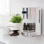 Kenmore drip Coffee Maker - 12 Cup programmable cafe machine with glass pot, regular & bold brew, auto shut off large water reservoir, reusable filter, kitchen appliances for cafeteria barista, White - Image 2
