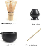 Japanese Matcha Tea Set of 4 Ceremony Matcha Kit with Matcha Bowl(Chawan) with Pouring Spout, Matcha Whisk (Chasen), Scoop (Chashaku) for Japanese Tea Ceremon Blue - Image 4