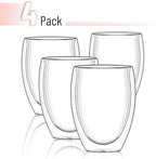 BTaT- Double Walled Stemless Wine Glasses, 12 oz, Set of 4, Smooth Rim Standard Wine Glass Tumbler for Hot & Cold Beverages, Gifts for Wedding, Christmas, Anniversary - Image 2