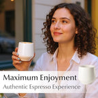 MIAMIO - Espresso Cups Set of 4/Mug Set, Ceramic (3oz) - Luxe (Cream White) - Image 4