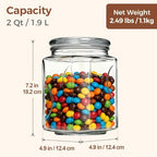 ComSaf Half Gallon Square Glass Pantry Jars with Lids 2 Pack Wide Mouth - Image 2