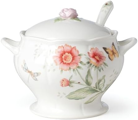 Lenox Butterfly Meadow Porcelain Soup Tureen and Ladle Set by Lenox