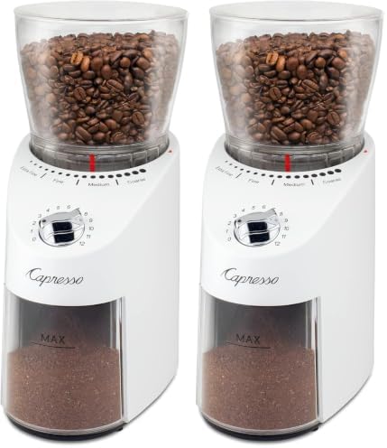 Capresso Infinity Plus Conical Burr Grinder, White, 11 oz (Pack of 2) by Capresso