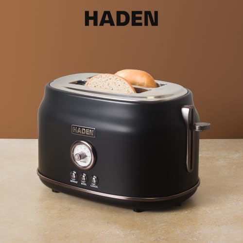 Haden Dorset 2 Slice Wide Slot Stainless Steel Bread Toaster, Black/Pewter - Image 6