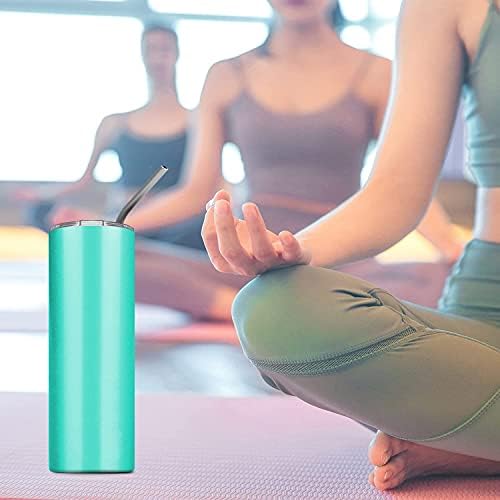 Tumbler with Straw and Lid, Insulated Coffee Travel Mug Tumbler 20 oz Stainless Steel Double Wall Reusable for Iced Drink, Women and Men Gift, Home Office, Outdoor - Image 5
