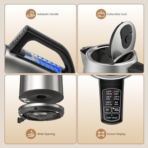PARIS RHÔNE Electric Kettle, 1.7L, 1500W, 6 Temperature Presets - Image 6