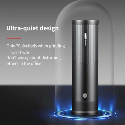 Electric Coffee Grinders, Portable Burr Grinder Capacity 50g w/Magnetic Cover,External Adjustable Setting, Aluminum Alloy Body, 800mAh Battery(Stand not Included) (Black) - Image 3