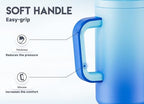 Meoky 50 oz Tumbler with Handle, Tumbler with Lid and Straw, Insulated Stainless Steel Travel Mug, 100% Leak-proof, Keeps Cold for 36 Hours or Hot for 12 Hours (Sky) - Image 4