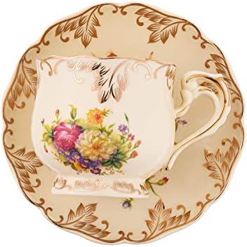 Tea Cups and Saucers Set of 2, 8 Oz (Colorful Floral) - Image 6
