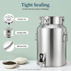Stainless Steel Milk Can with Spigot Milk Bucket Beverage Dispenser - Image 5