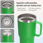 20 oz Tumbler with Handle and Lid Insulated Travel Coffee Mug Green 6P - Image 5