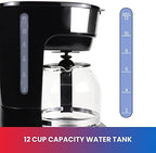 Total Chef TCCM06 Programmable Coffee Maker Stainless Steel with 12-Cup Glass Carafe, LCD Display, Reusable Basket Filter Easy Cleanup Built in Water-Level Indicator, Countertop, Black/Gray - Image 4