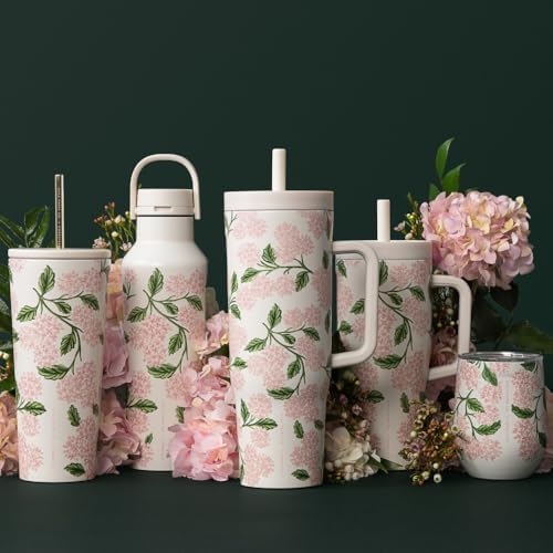 Corkcicle x Rifle Paper Co. 12 oz Insulated Tumbler, Pink Hydrangea - Image 2