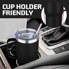 20 oz Tumbler with Handle Stainless Steel Insulated Coffee Tumbler with Lid and Straw Double Wall Vacuum Insulated Coffee Mug Leak Proof Travel Mug Tumbler for Hot and Cold Drink (Black,4pack) - Image 6