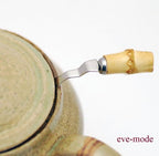 eve-mode 18-8 stainless steel tea strainer with genuine bamboo pattern 74-55 size 74mm depth 55mm - Image 5