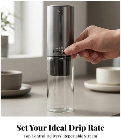 Coffee Maker Adjustable | Manual, Ice Drop Brewer with Slider, Space-Saving, Maker with Glass Chamber, for Home, Baristas - Image 5